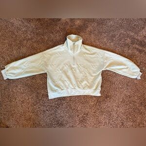Mint green cropped quarter zip adidas sweatshirt size large